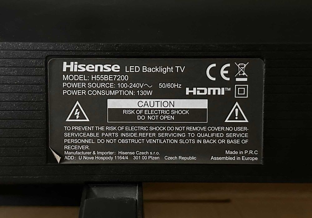 SMART-телевізор Hisense 55" 4K Ultra HD HDR10+ / HLG / Dolby Vision