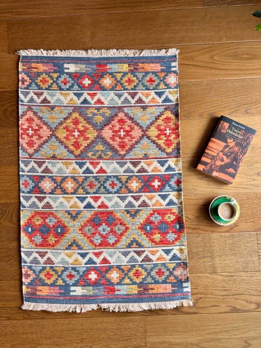 Dwustronny Dywan (Kilim) Antypoślizgowy we Wzory Etniczne, 60x90 cm