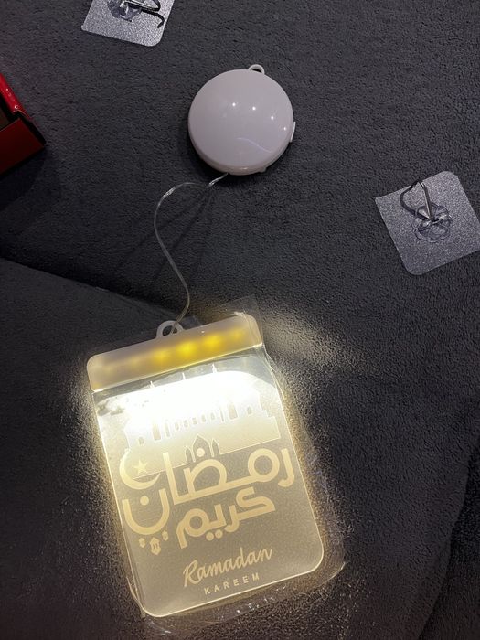 Dekoracyjne oswietelnie lampki led witraz 3D na okna lampki Ramadan