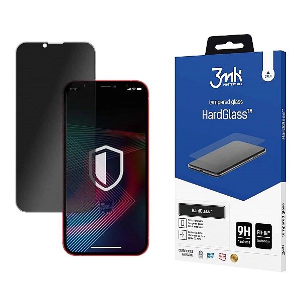 Szkło 9H prywatyzujące 3mk HardGlass Max Privacy™ na iPhone 13 Pro Max