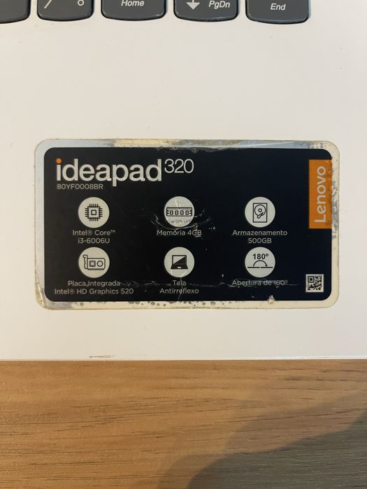 Notebook Lenovo Intel Core i3 Branco
