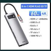 Baseus Metal Gleam Series 8-in-1 | Adapter HUB USB-C - HDMI 4K 60Hz
