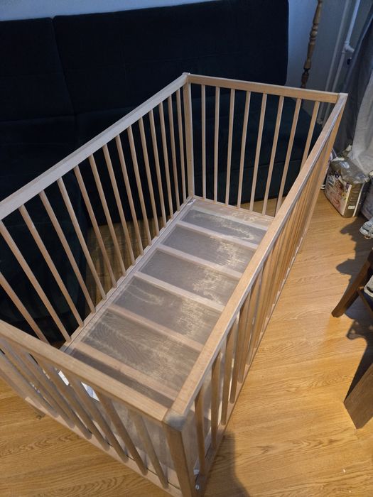 Łózeczko dziecięce Sniglar, 120x60cm, materac, oraz poduszka klin