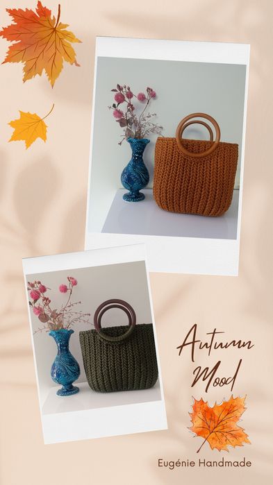 Torebka ręcznie robiona na szydełku "kłosek" Handmade
