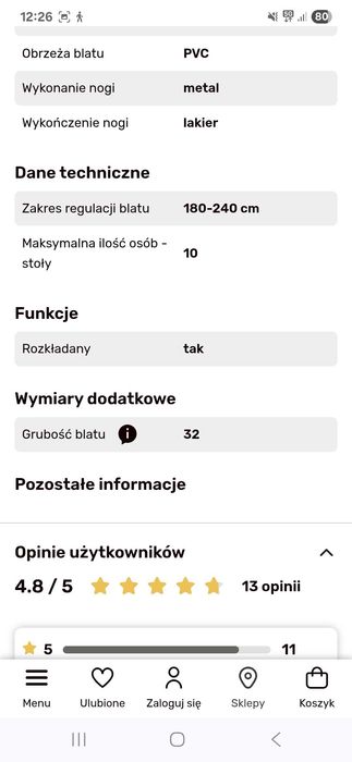 Sprzedam stół bez krzeseł