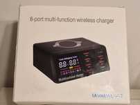 Stacja ładująca X9 - 7xUSB + Typ C - 100W PD QC 3.0+ładowa. indukcyjne