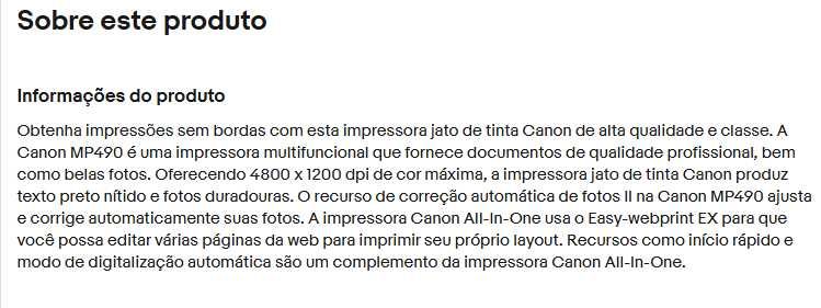 Impressora Scanner Canon PixmaMP490