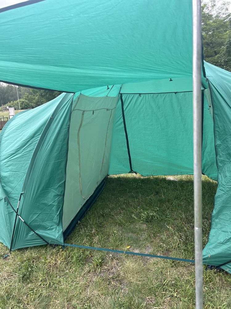 Namiot Alpinus dwukomorowy z przedsionkiem zielony