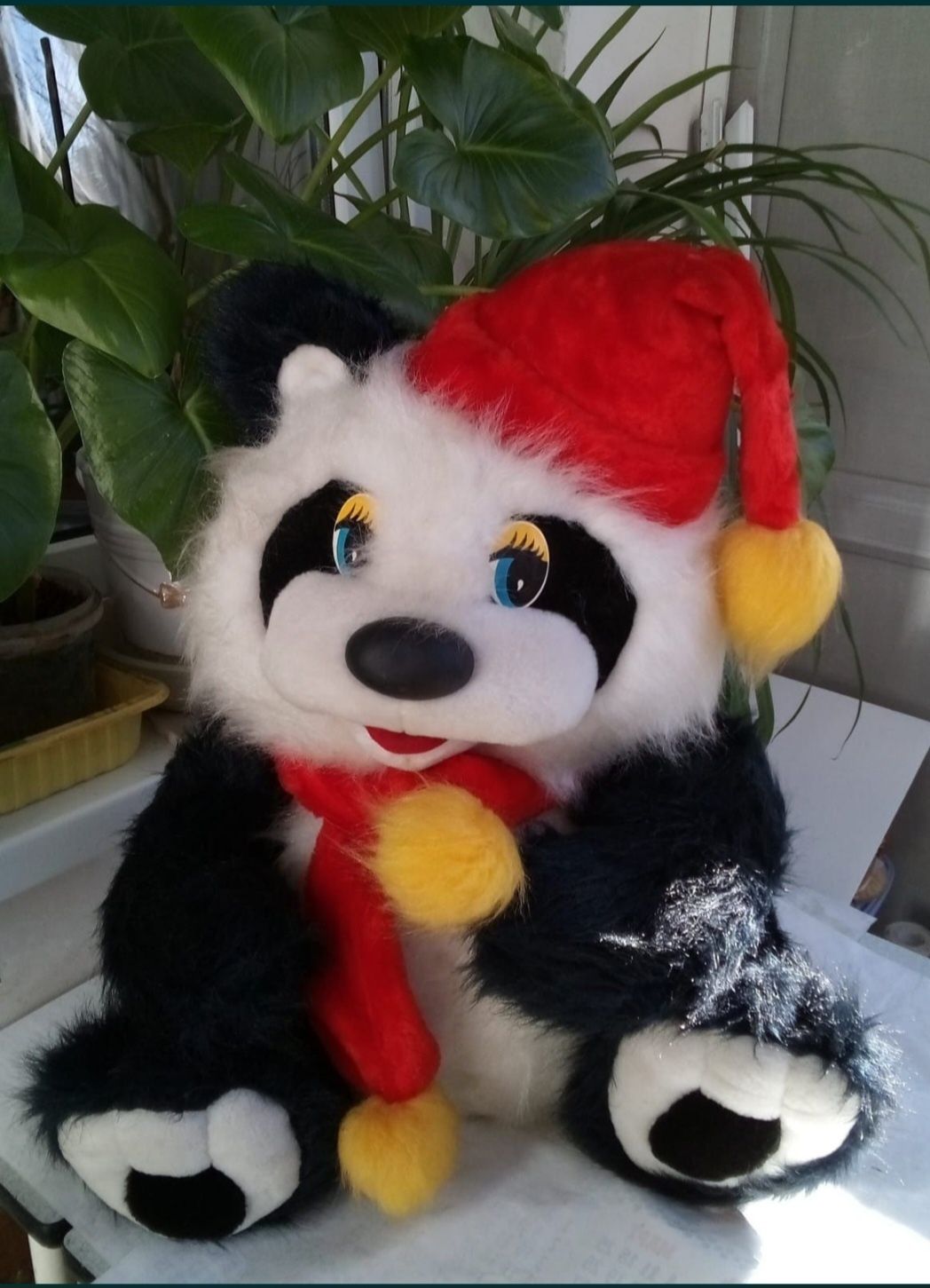 Мягкая игрушка Панда новогодняя