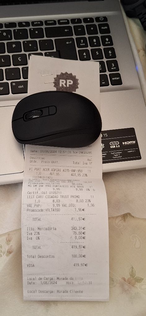 Vendo Acer a315-44p-r5c6 novo