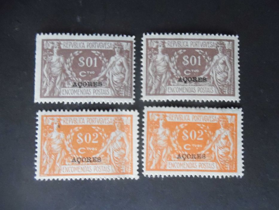 Selos Portugal 1921/1923-Açores Comercio/Industria novos
