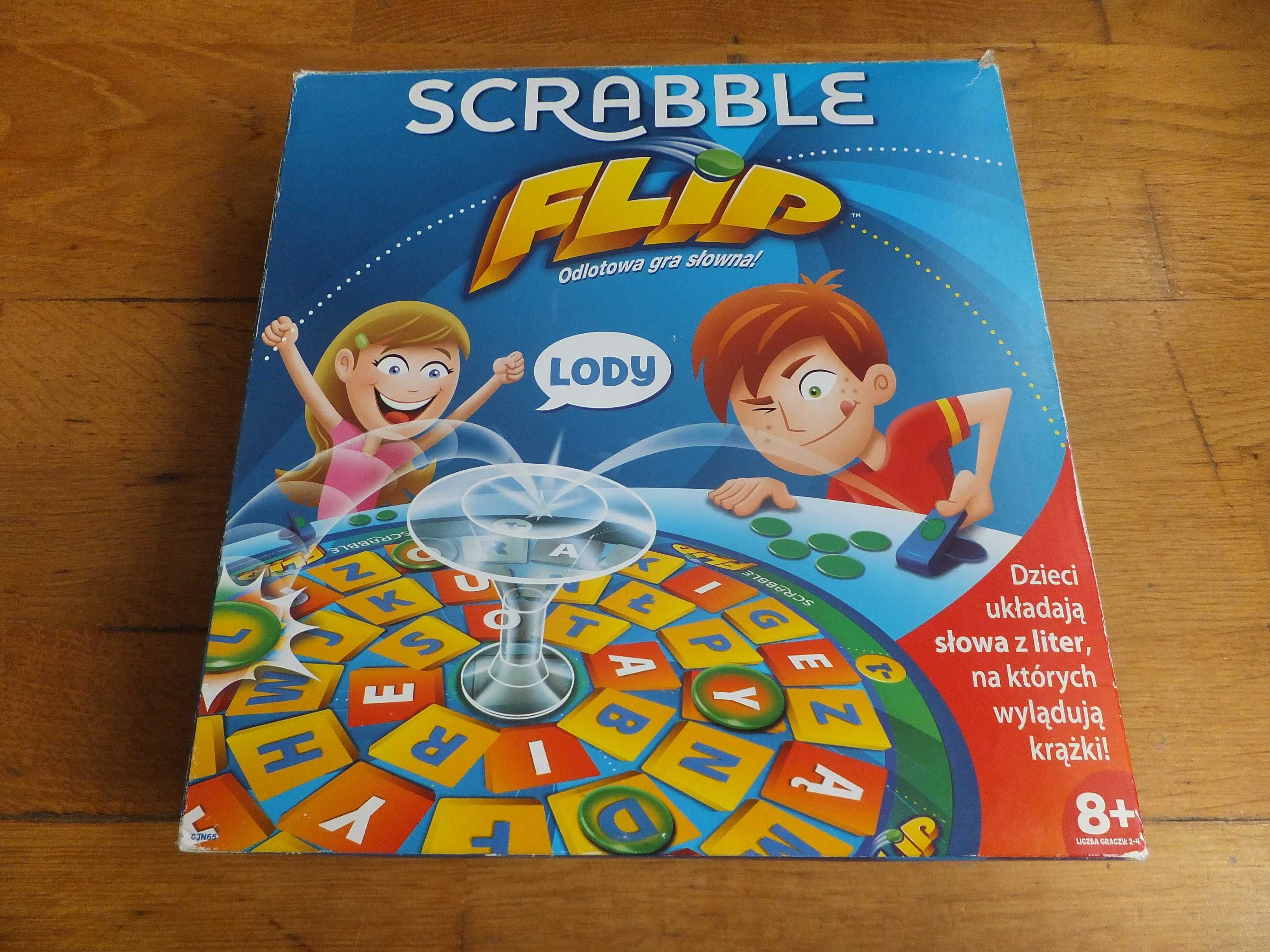Gra planszowa SCRABBLE FLIP dla dzieci układanie słów edukacyjna