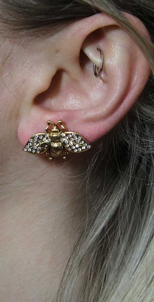 Gucci Fly Bee brass Earring kolczyki pszczółki