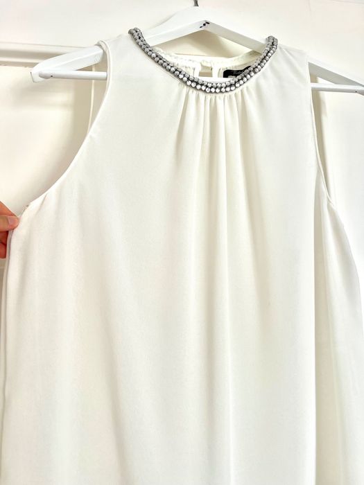 Blusa fluida com decote em gargantilha de brilhantes Zara L