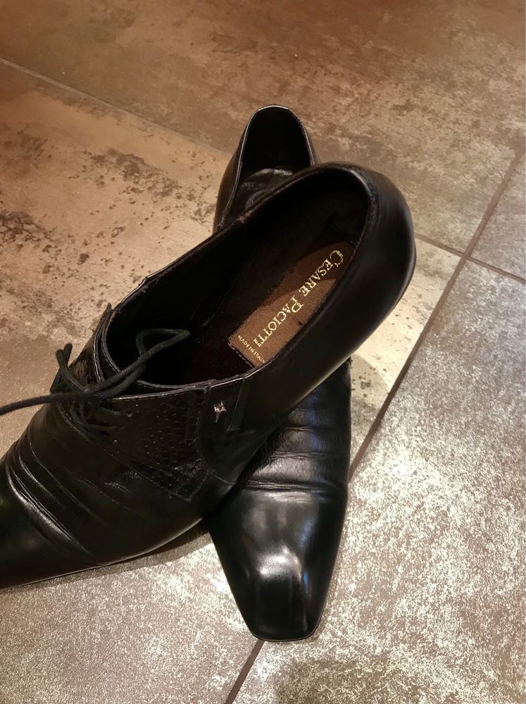 Мужские туфли Cesare Paciotti, черного цвета, р11,5(45,5)