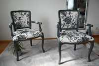 Fotele ludwikowskie, zdobione, stylowe - unikat