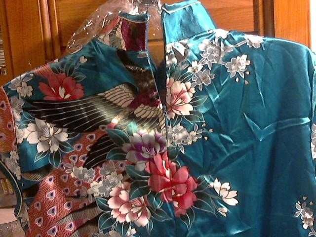 Платье шёлковое голубое в китайском стиле