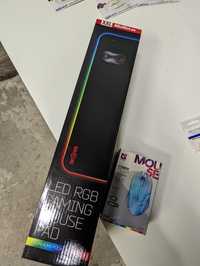 Podkładka RGB Mad Dog XXL + Mysz DEFENDER Сyber MB-560L Biała