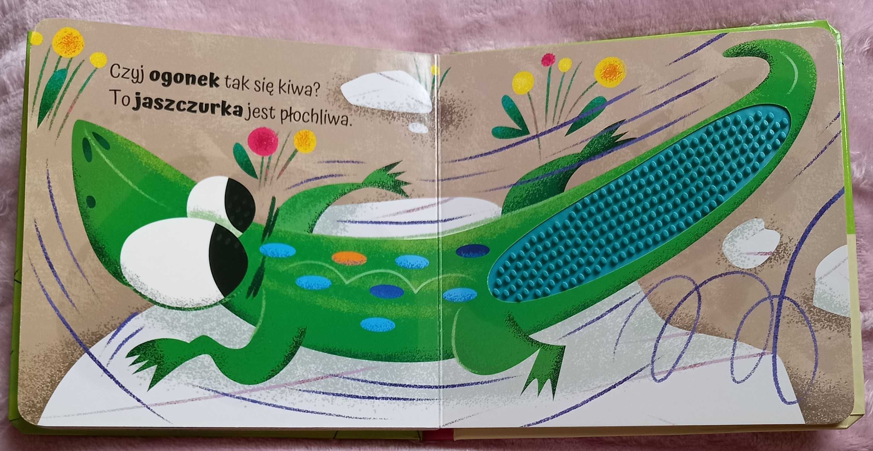 Książka dla dzieci ŁĄKA dotykowa sensoryczna jak nowa Zwierzęta