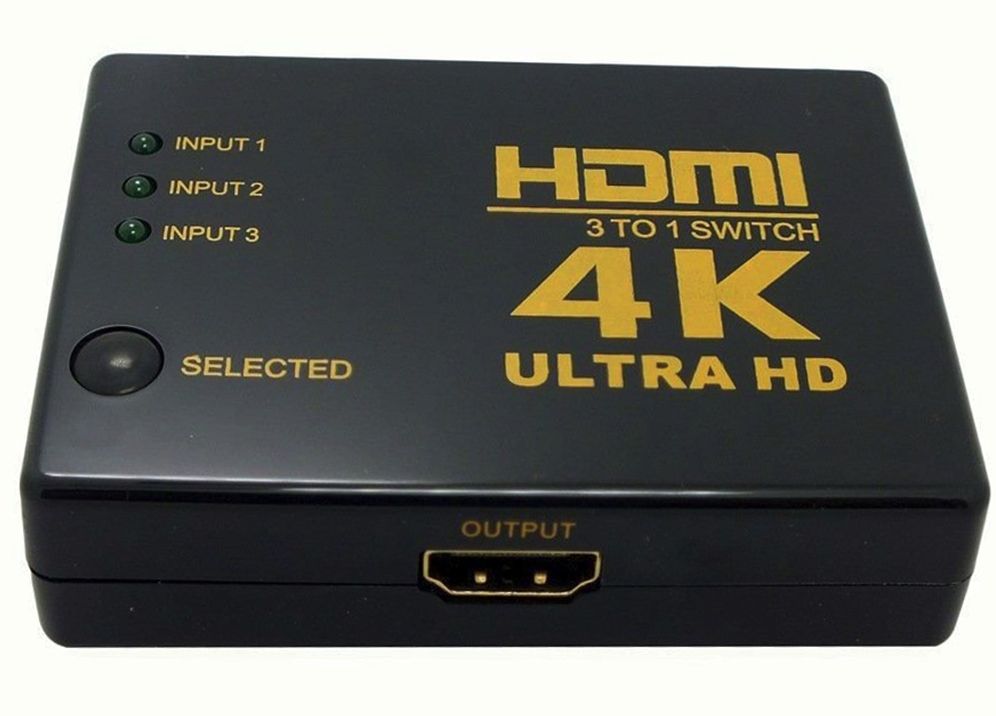 Switch Rozdzielacz 3X Do 1 Hdmi 4K Uhd + Pilot Ir