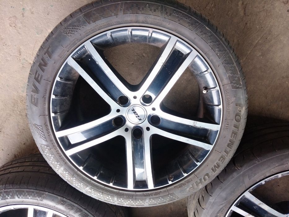 Alufelgi 5x120 18" czarno srebrne opony letnie 245/45ZR18 zamienię