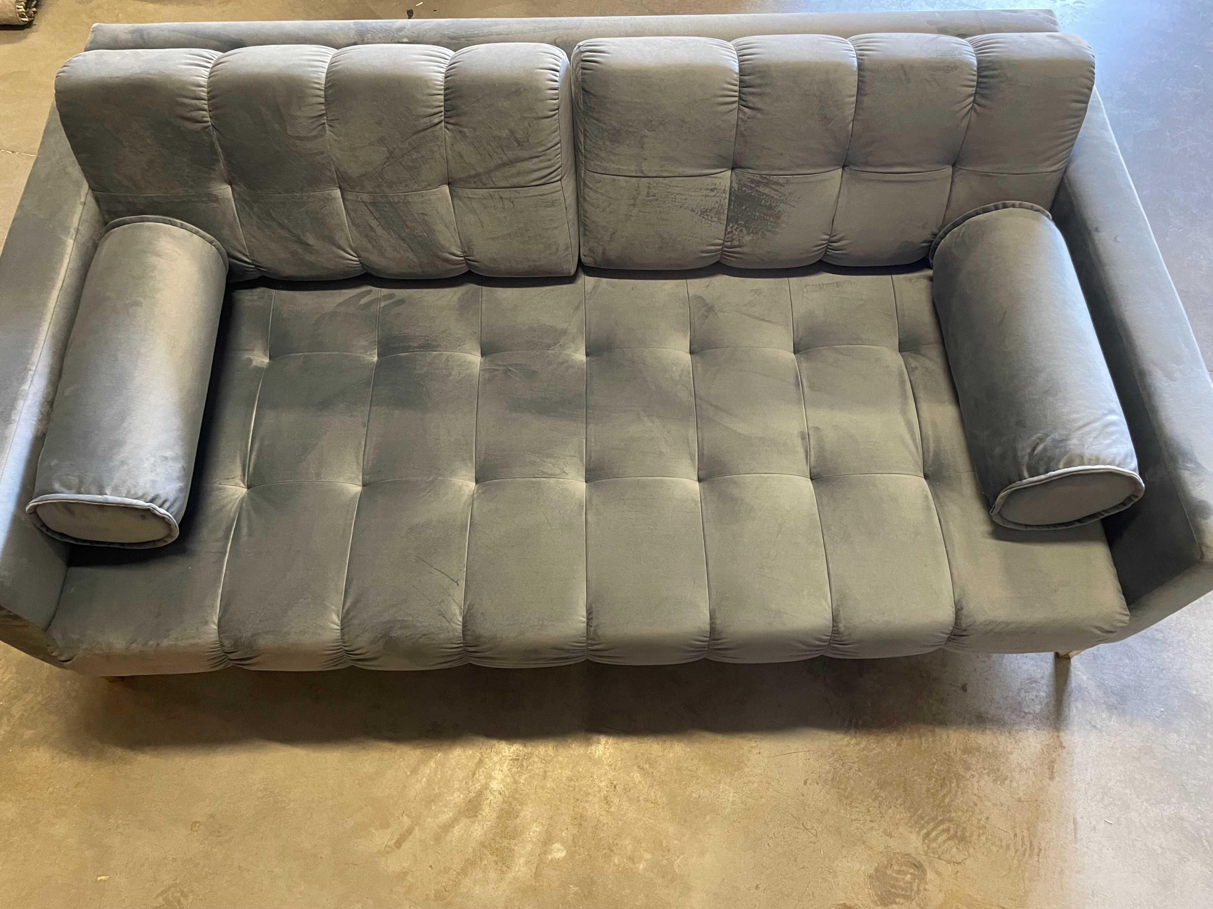 Sofa aksamitna 3-osobowa BALI jasnoniebieski - poekspozycyjna(2)