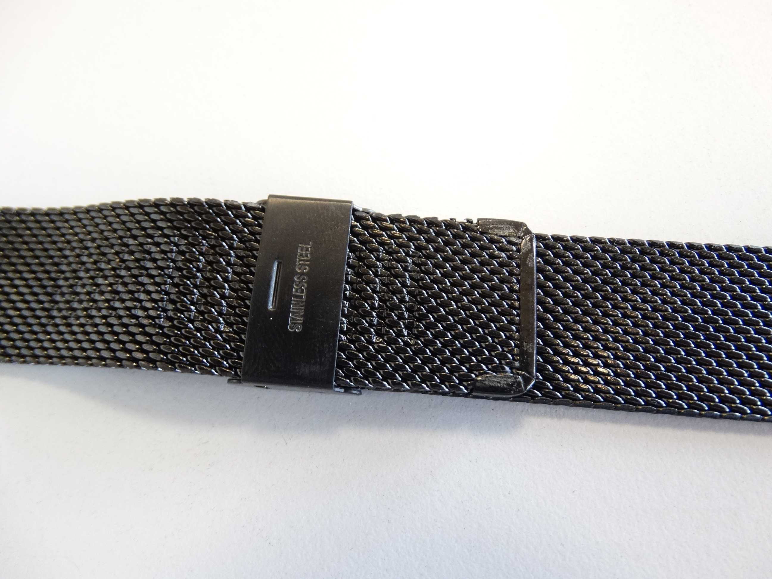 Bransoleta mesh 20mm siatkowa do smartwatch zegarka milano czarna pvd