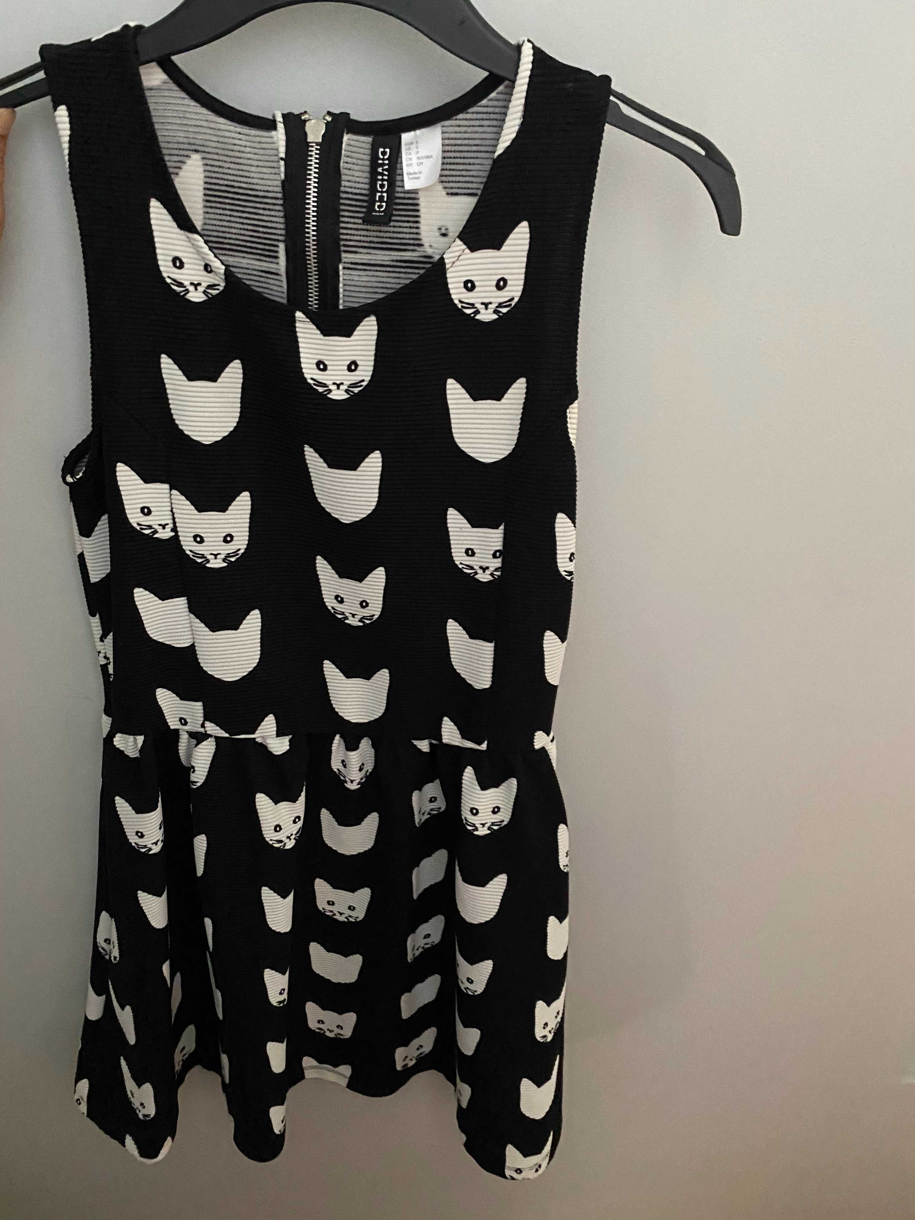 Sukienka dziewczęca/damska H&M w kotki rozmiar S 34/36 stan BDB
