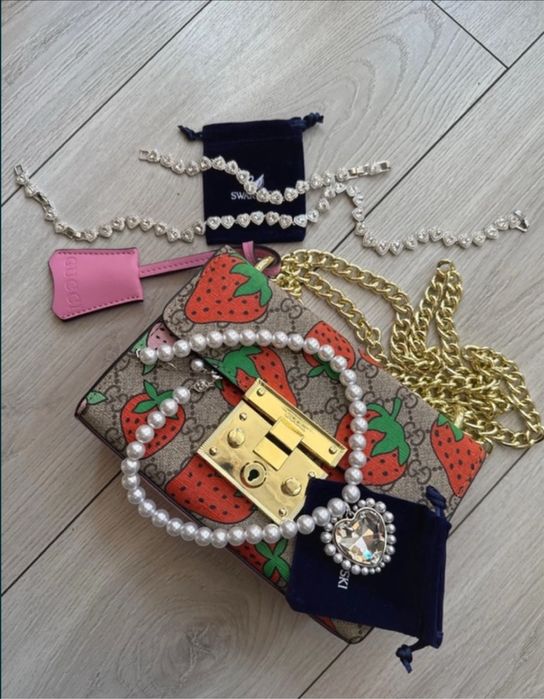 Zestaw biżuterii swarovski ariana grande naszyjnik kolia bransoletka