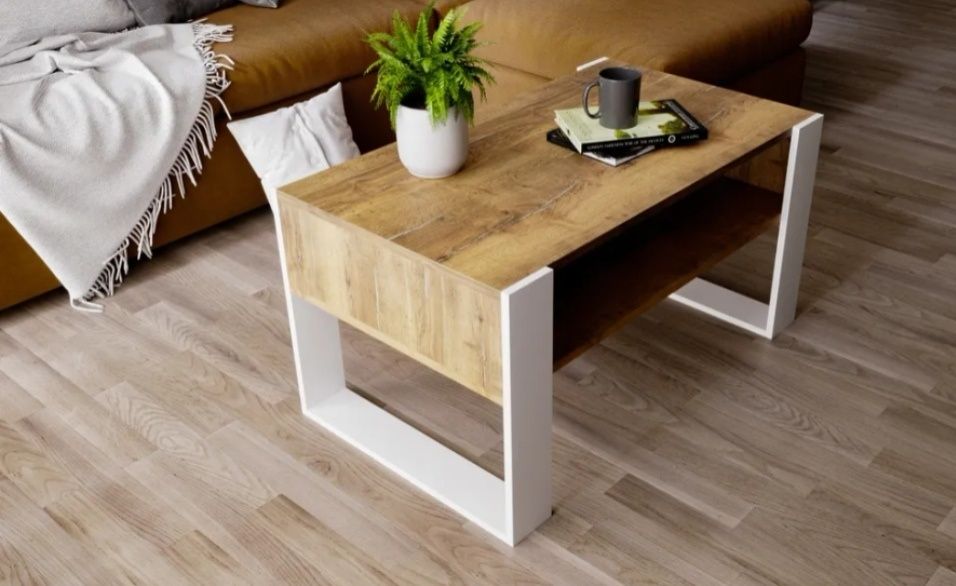 Stolik kawowy KARO ława loft retro Dąb Egger