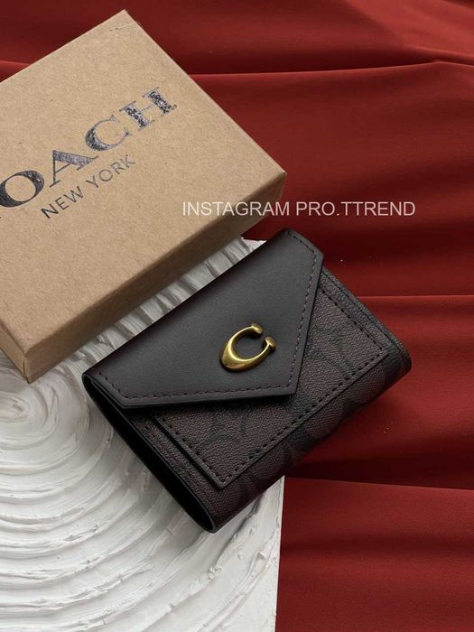 Женский кошелек Coach мини, маленький кошелек Coach