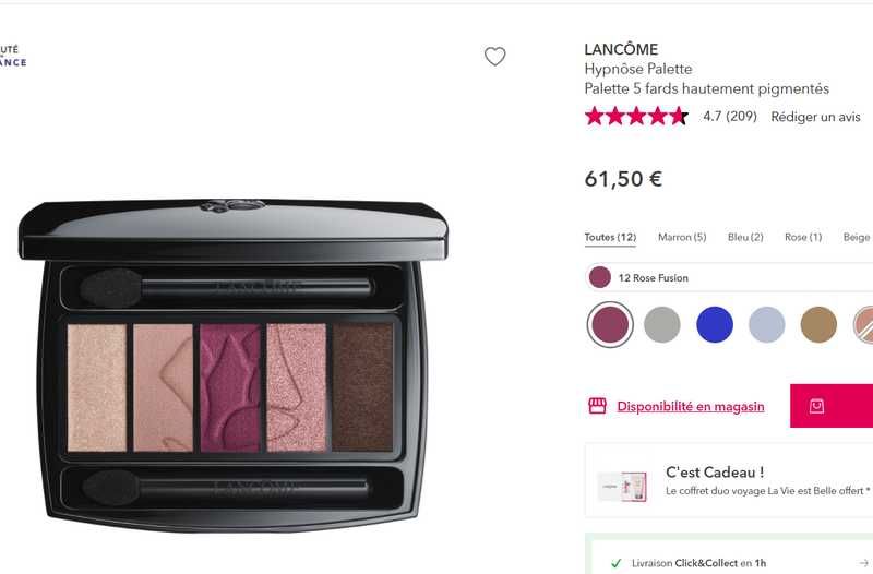 Палетка тіней lancôme hypnôse palette