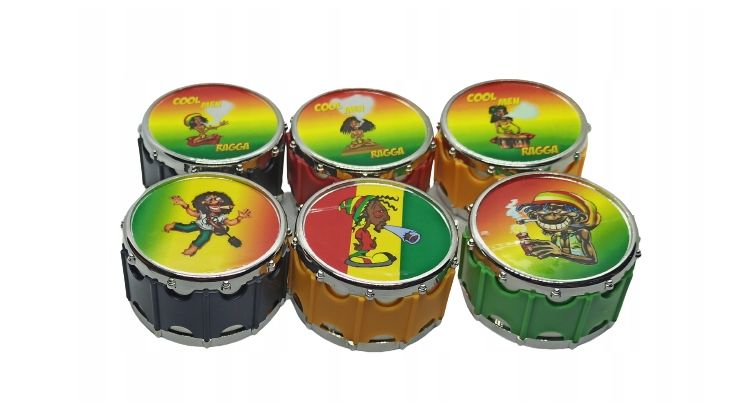 Młynek metalowy do tytoniu 3-częściowy w stylu Rasta 4,5 cm