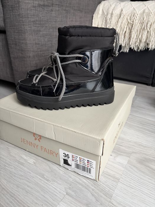 Śniegowce Jenny Fairy r. 36 czarne lakierowane