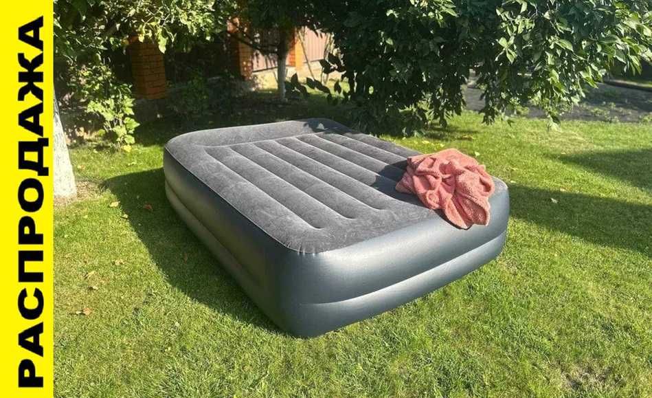 ‼️Надувная кровать двуспальная с насос. Матрас. Ліжко надувне чорне ‼️