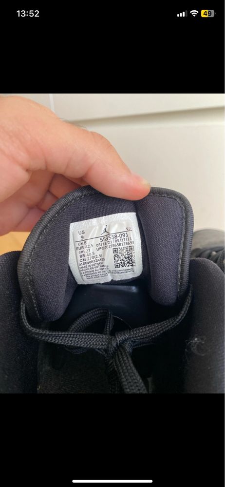 air jordan 1 low black 42.5