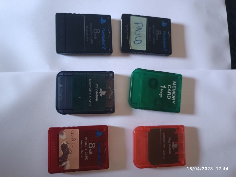 Duas ps2 3 comandos 6 cartões de memoria..ler descrição!!!