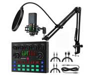 Mikrofon studyjny ze statywem i filtrem USB z mixerem