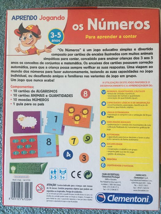Jogo aprendizagem Os números idade 3-5 anos Bilingue (PT-ENG) como nov