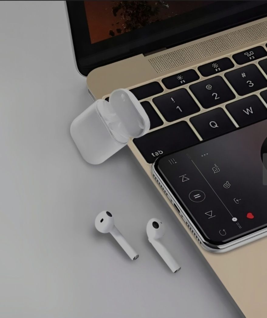 Białe Słuchawki Bezprzewodowe BLUETOOTH
