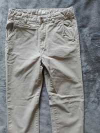 ZARA - Eleganckie beżowe spodnie bawełniane - 128 (7-8 l.)