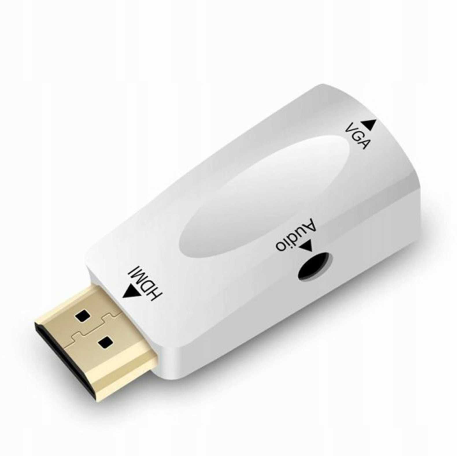 Adapter Konwerter HDMI Do VGA Monitor Kabel DSUB Konsola Laptop