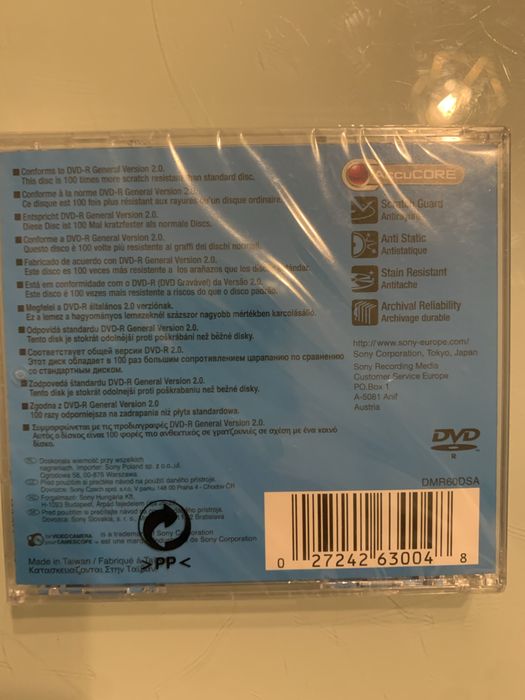 SONY 8cm DVD-R GRAVÁVEL DUPLA FACE 60min 2.8GB DMR60A-BT NOVO LACRADO!