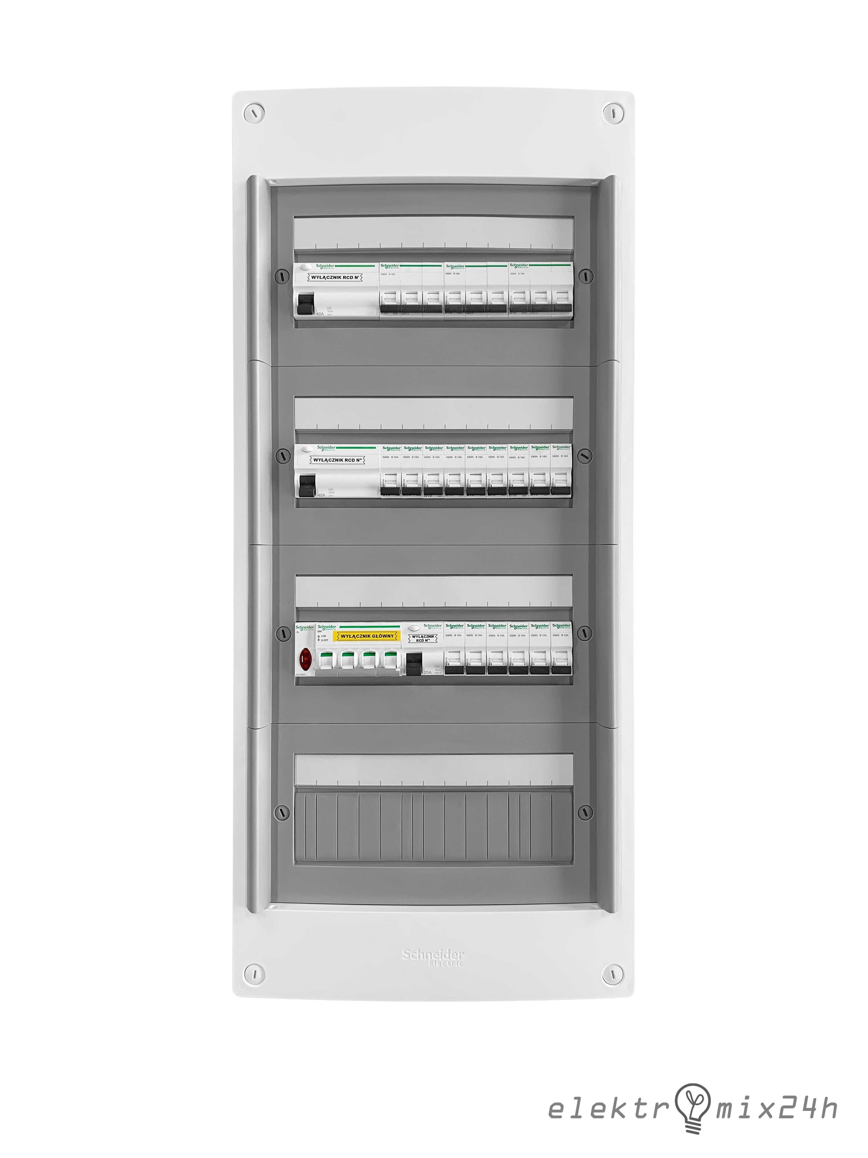 Rozdzielnica modułowa natynkowa gotowa 4x13 modułów Schneider Electric