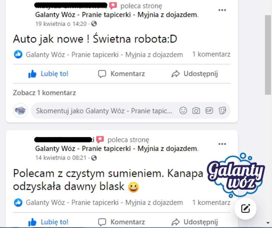 Pranie tapicerki/kanapy + Suszenie = krótki czas schnięcia! Promocja!