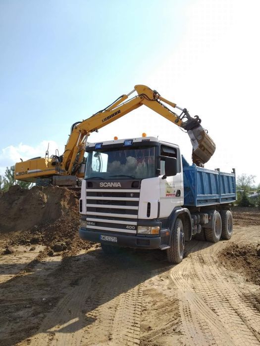 Roboty ziemne, uslugi koparko ladowarka,koparka,transport wywrotka