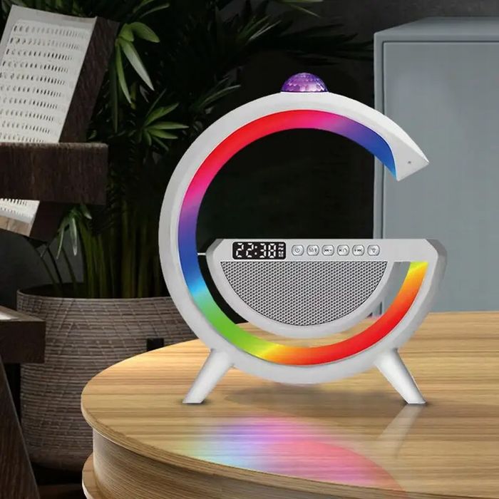 Głośnik Lampka RGB ładowarka wyświetlacz zegar kula disco projektor