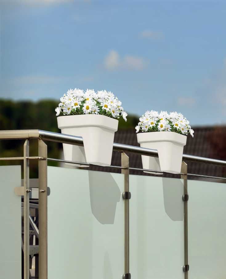 2 x Donica balustradowa Lobelia 45cm x 29cm kremowy