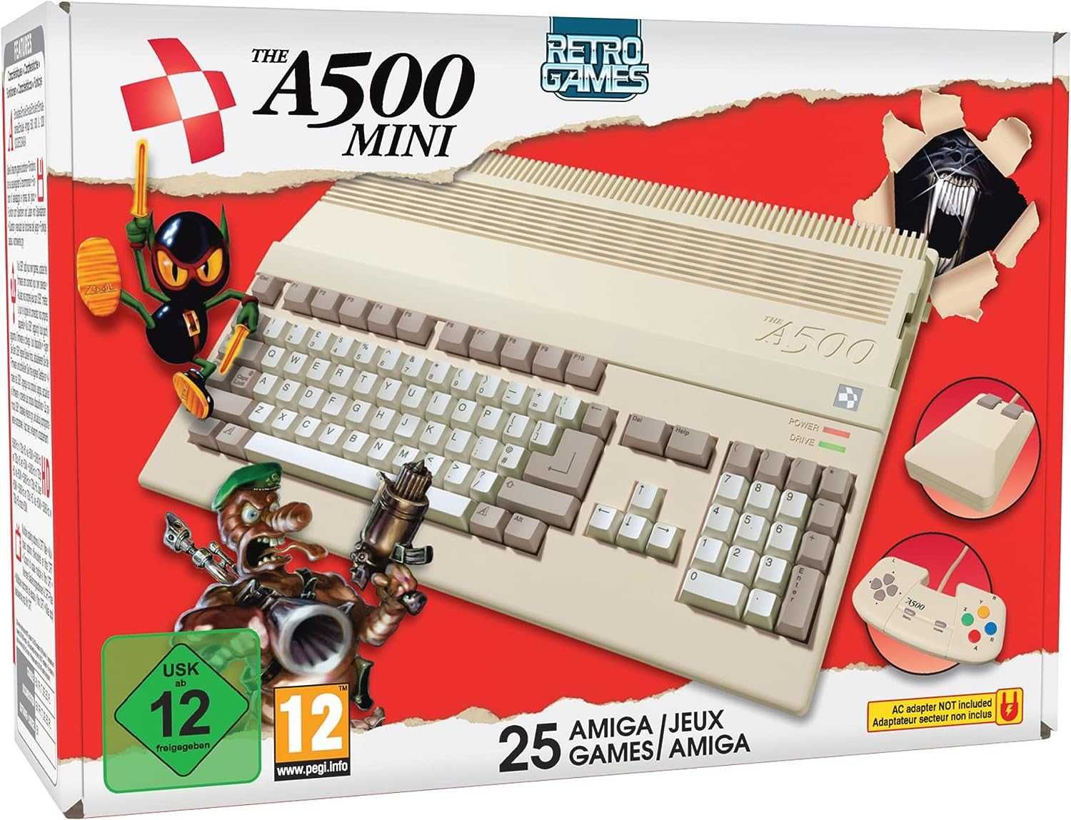 Retro Games Konsola do Gier, Szary, 25 gier TheA500 Mini NOWA