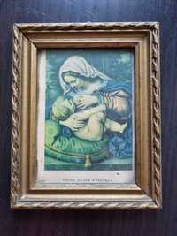 Stary obrazek, Matka Boska Karmiąca, Obraz do powieszenia, ramka